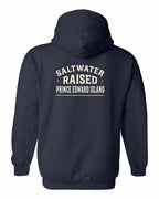 PEI Saltwater Raised Sign Left Chest and Back Pullover Hoodie - Unisex
