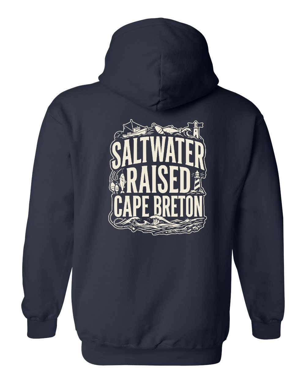 CB Saltwater Raised Folk Left Chest and Back Pullover Hoodie - Unisex