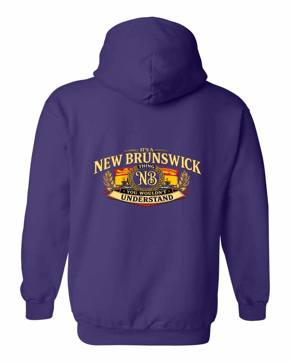 Nb Understand Left Chest and Back Pullover Hoodie in Purple - back