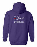 A piece of my Heart NB red heart Left Chest and Back Pullover Hoodie - Unisex