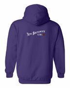 Just a NB girl tartan heart Left Chest and Back pullover hoodie - Unisex