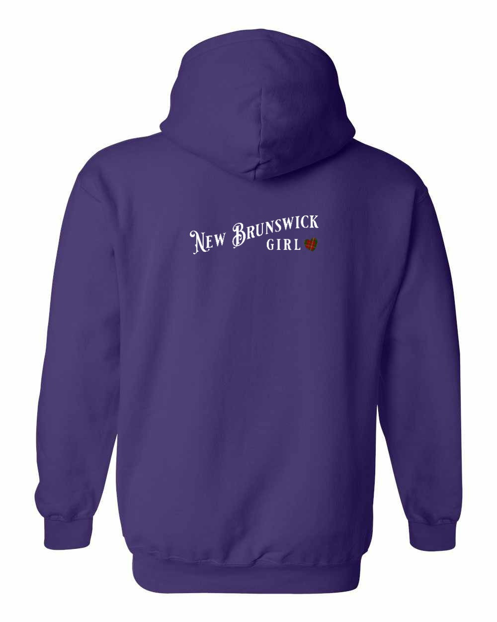 Just a NB girl tartan heart Left Chest and Back pullover hoodie - Unisex