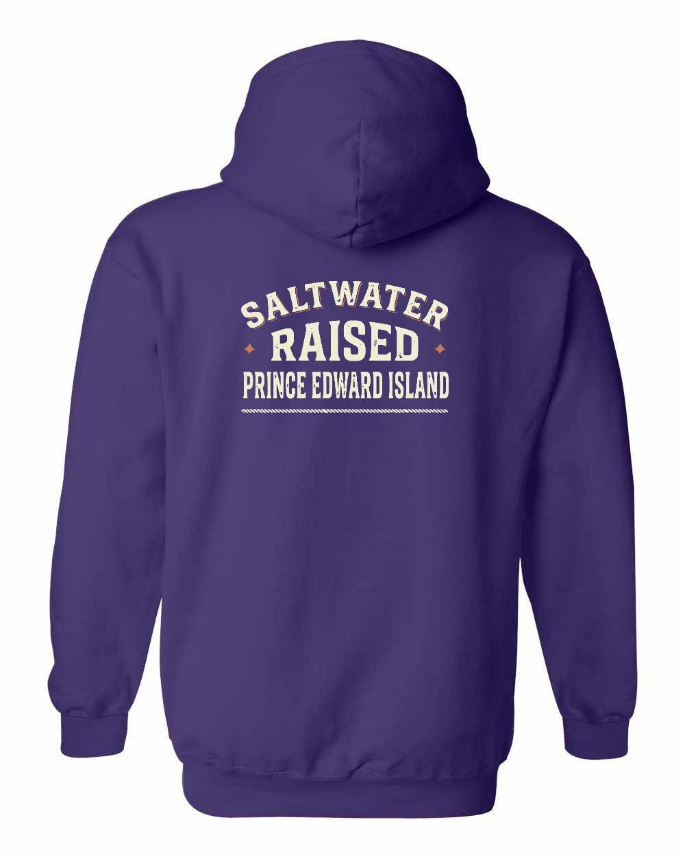 PEI Saltwater Raised Sign Left Chest and Back Pullover Hoodie - Unisex