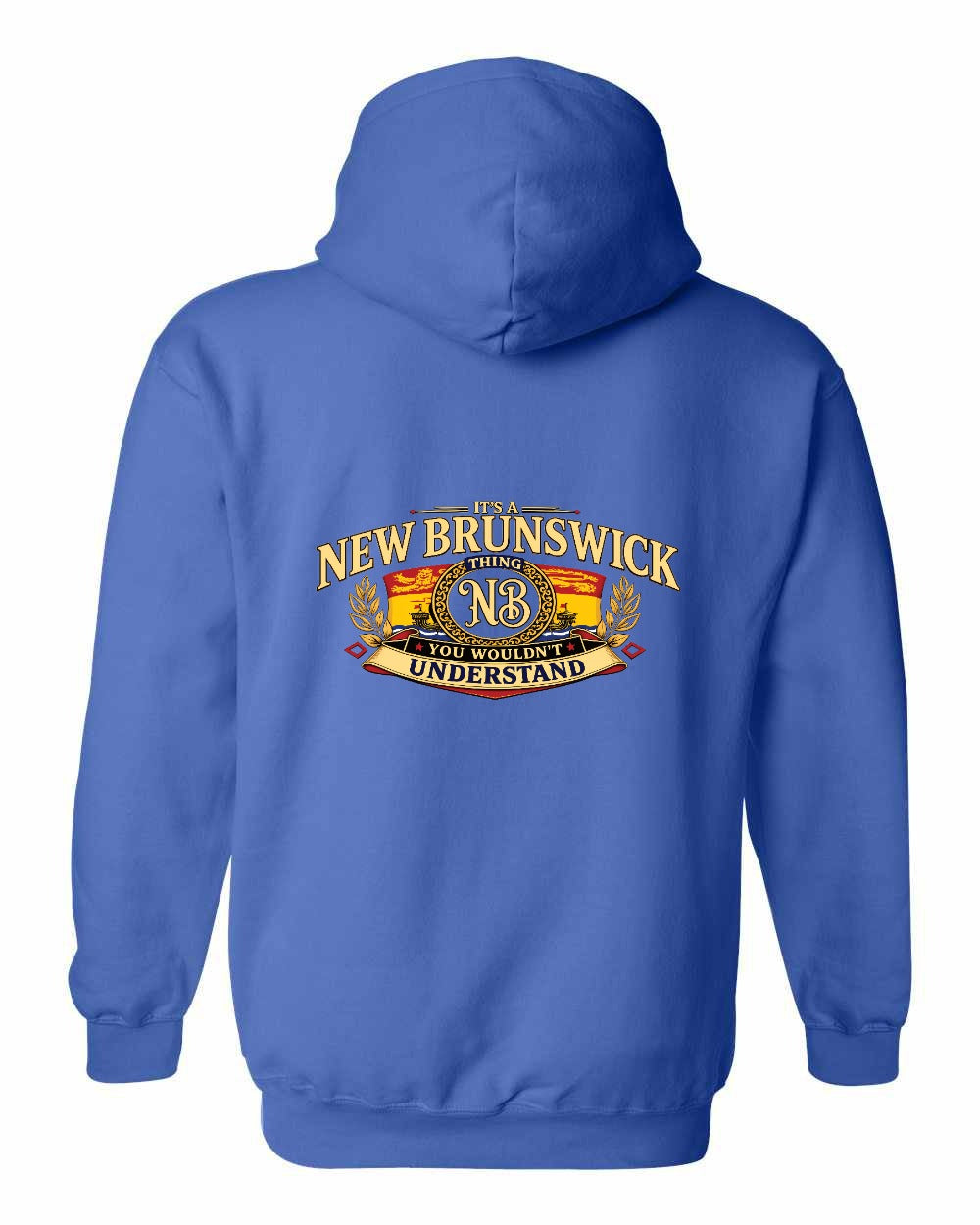 Nb Understand Left Chest and Back Pullover Hoodie in Royal - back