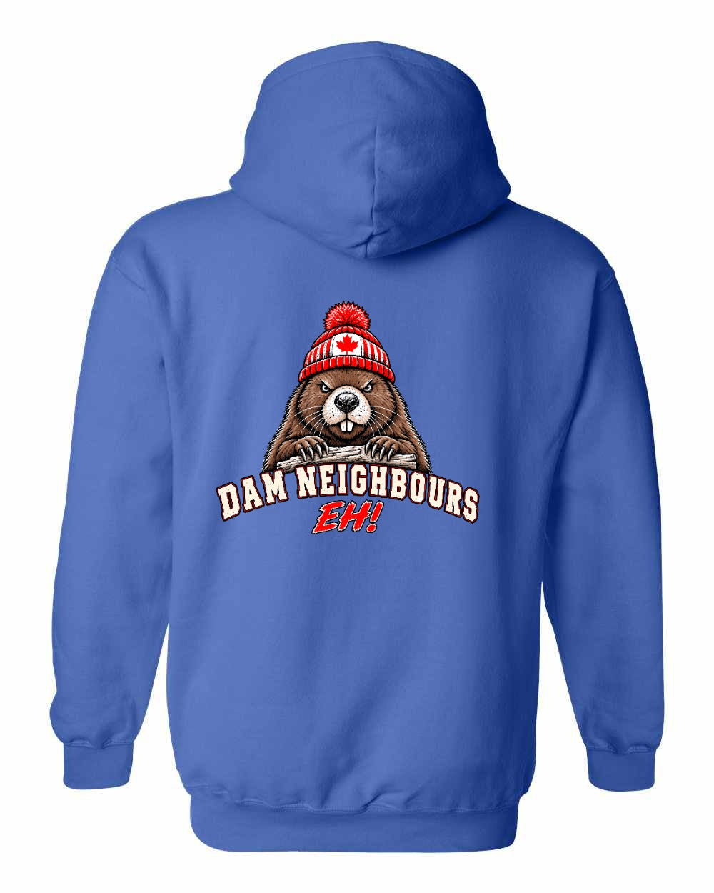Dam Neighbours Left Chest and Back Pullover Hoodie in Royal - back