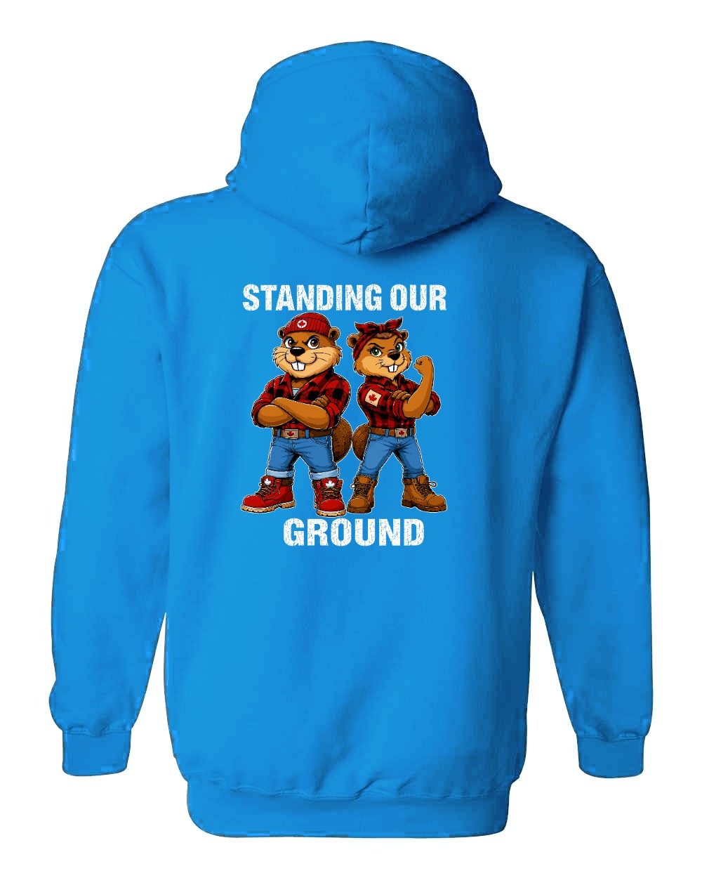 Standing Our Ground Left Chest and Back Pullover Hoodie in Sapphire - back