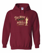 Muisic Will Continue Bagpipes Pullover Hoodie in Cardinal Red