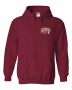 Nova Scotia Acadian Girl Left Chest Pullover Hoodie in Cardinal Red