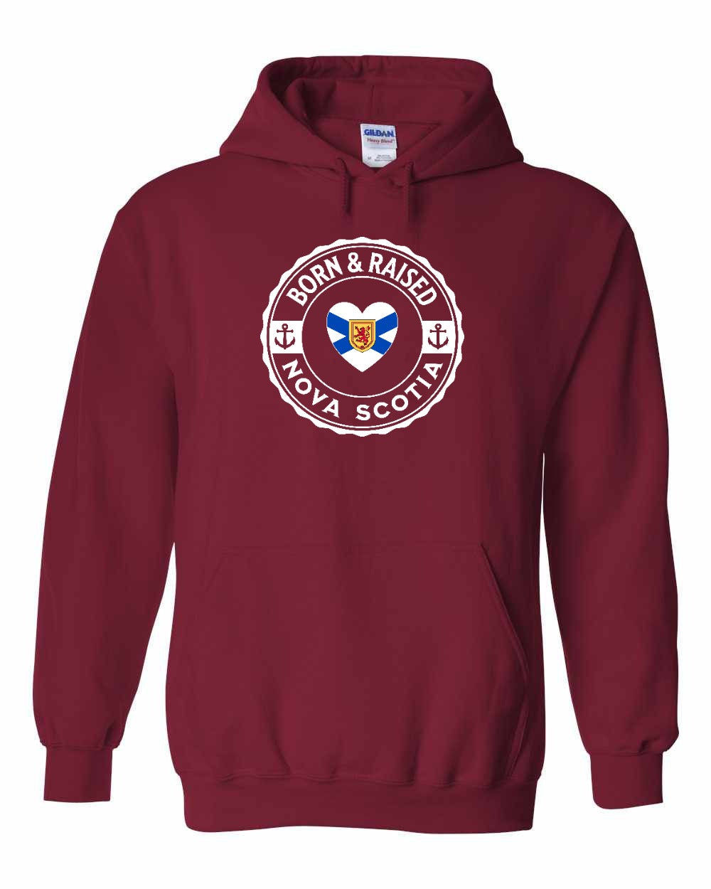 Born and Raised NS Heart Flag Pullover Hoodie - Unisex