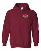 Newfoundland Thing Badge Left Chest and Back Pullover Hoodie in Cardinal Red