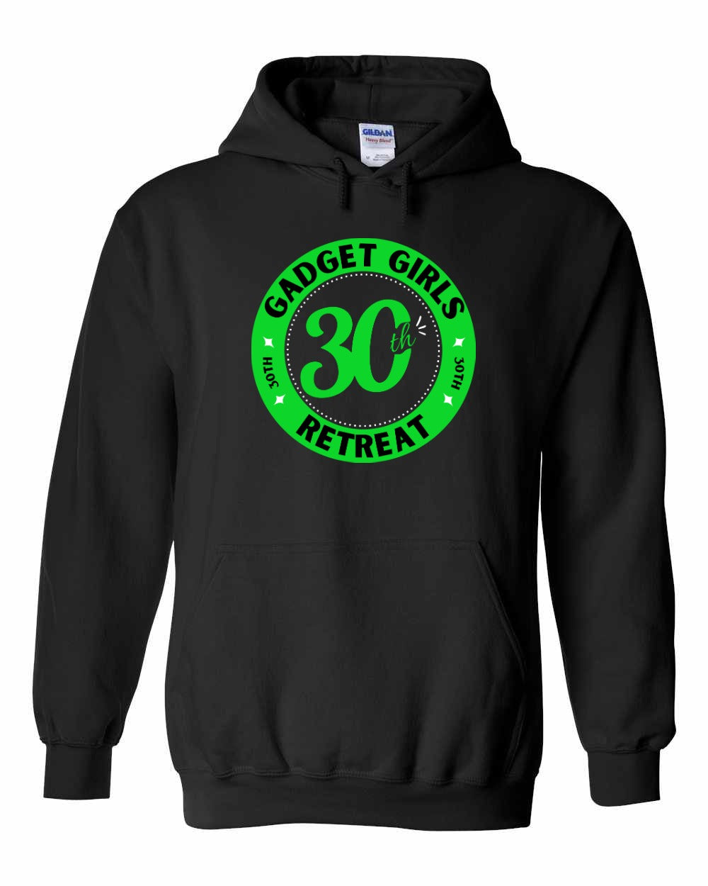 Gadget Girls 30th Retreat Pullover Hoodie Green Logo