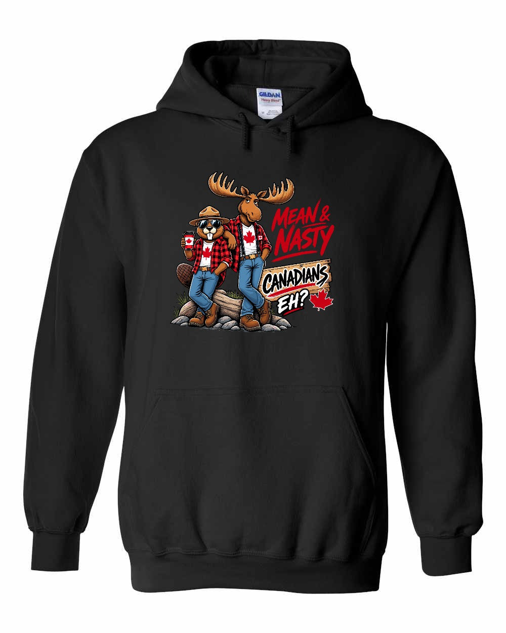 New Mean and Nasty Canadians Pullover Hoodie in Black