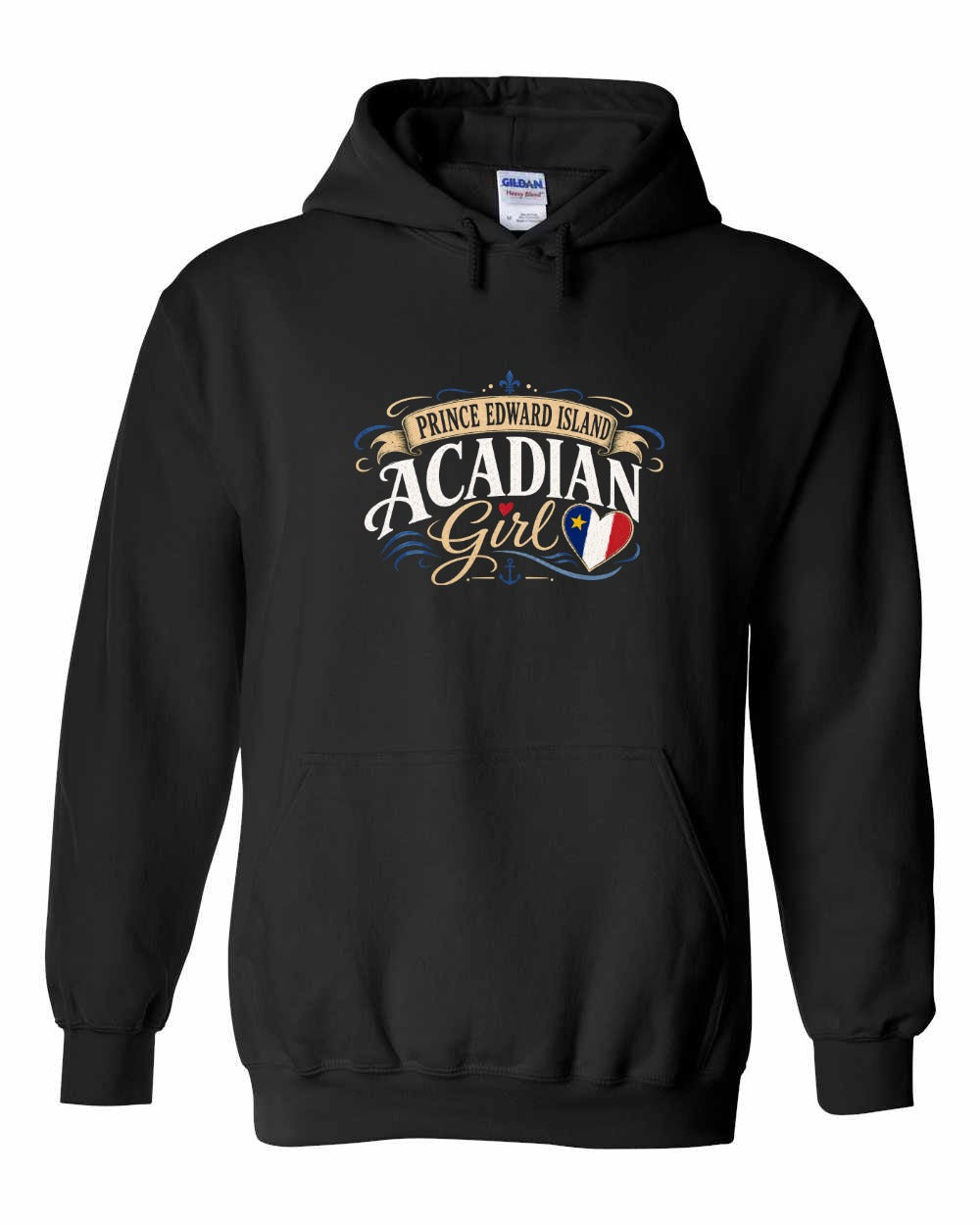 Pei Acadian Girl Pullover Hoodie in Black