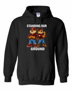 Standing Our Ground Full Front Pullover Hoodie in Black