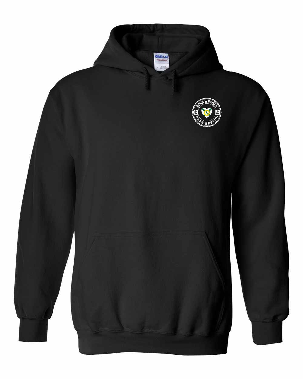 Born and Raised CB Heart Flag Left Chest Pullover Hoodie - Unisex