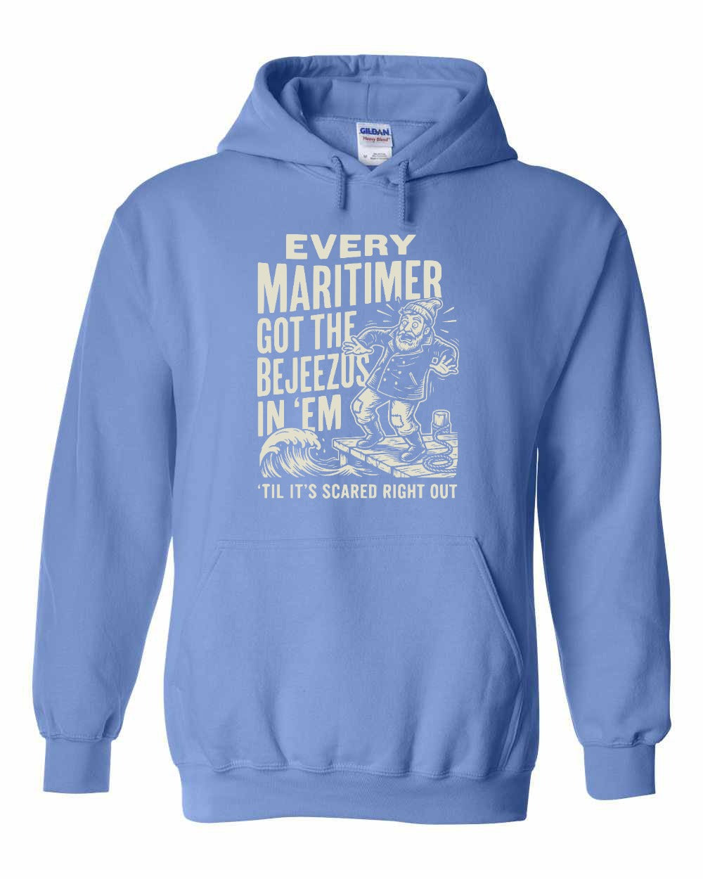 Bejezus Pullover Hoodie in Carolina Blue