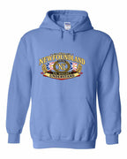 Newfoundland Thing Badge Full Front Pullover Hoodie in Carolina Blue