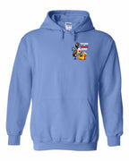 Poked the Wrong Goose Left Chest and Back Pullover Hoodie in Carolina Blue