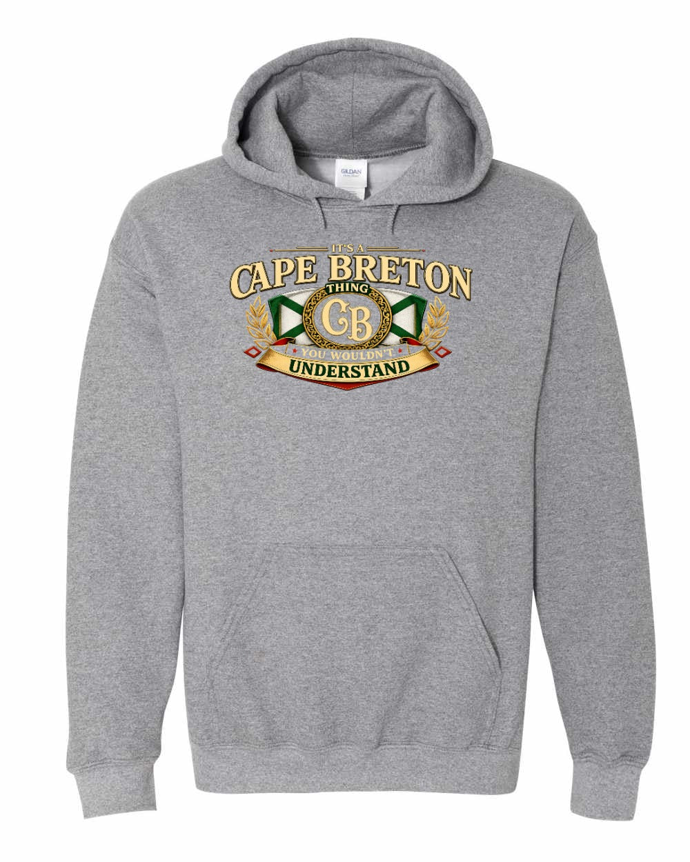 Cb Understand Flag Pullover Hoodie in Graphite Heather