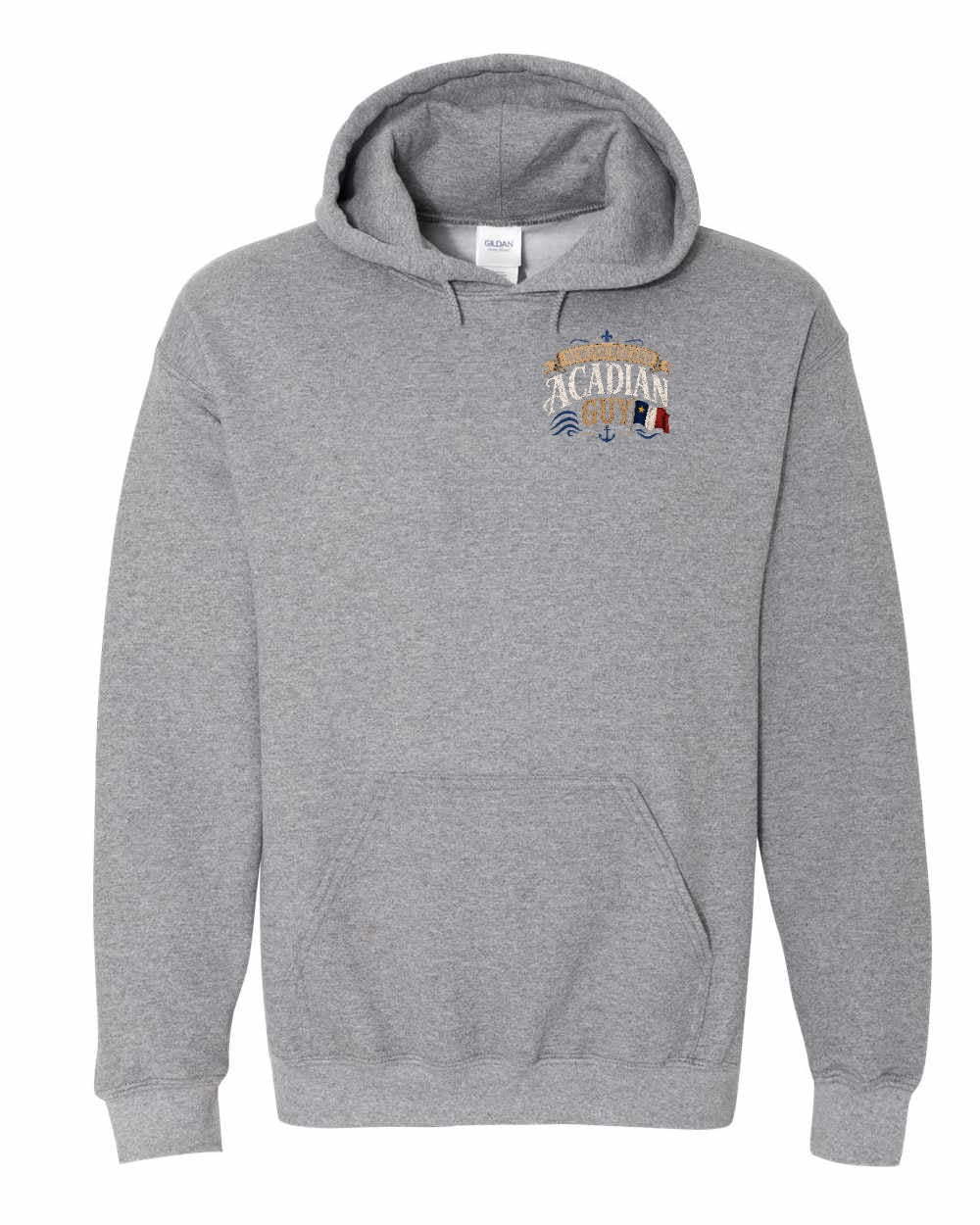 Newfoundland Guy Left Chest Pullover Hoodie in Graphite Heather
