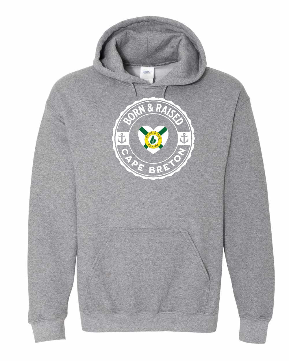 Born and Raised CB Heart Flag Pullover Hoodie - Unisex