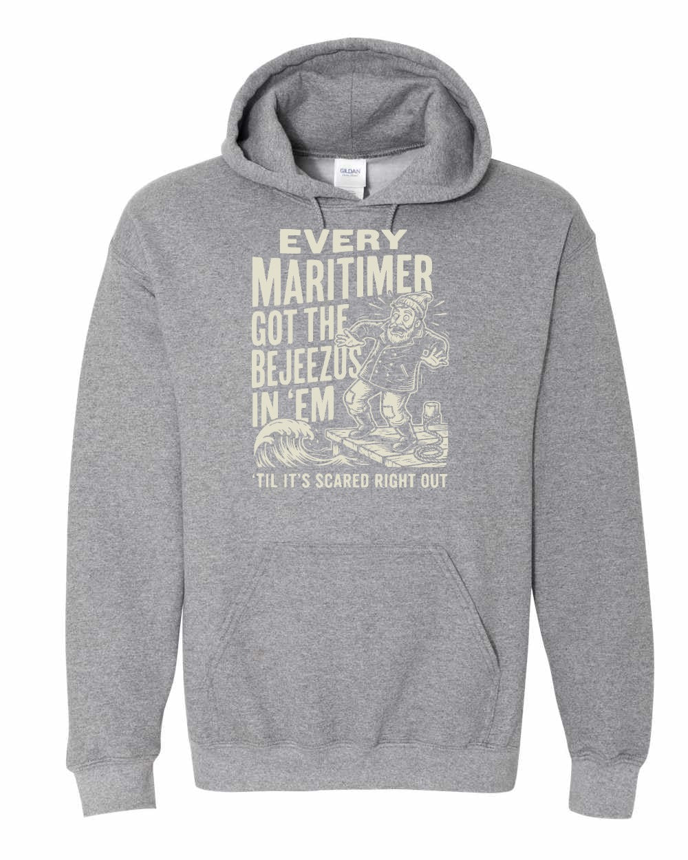 Bejezus Pullover Hoodie in Graphite Heather