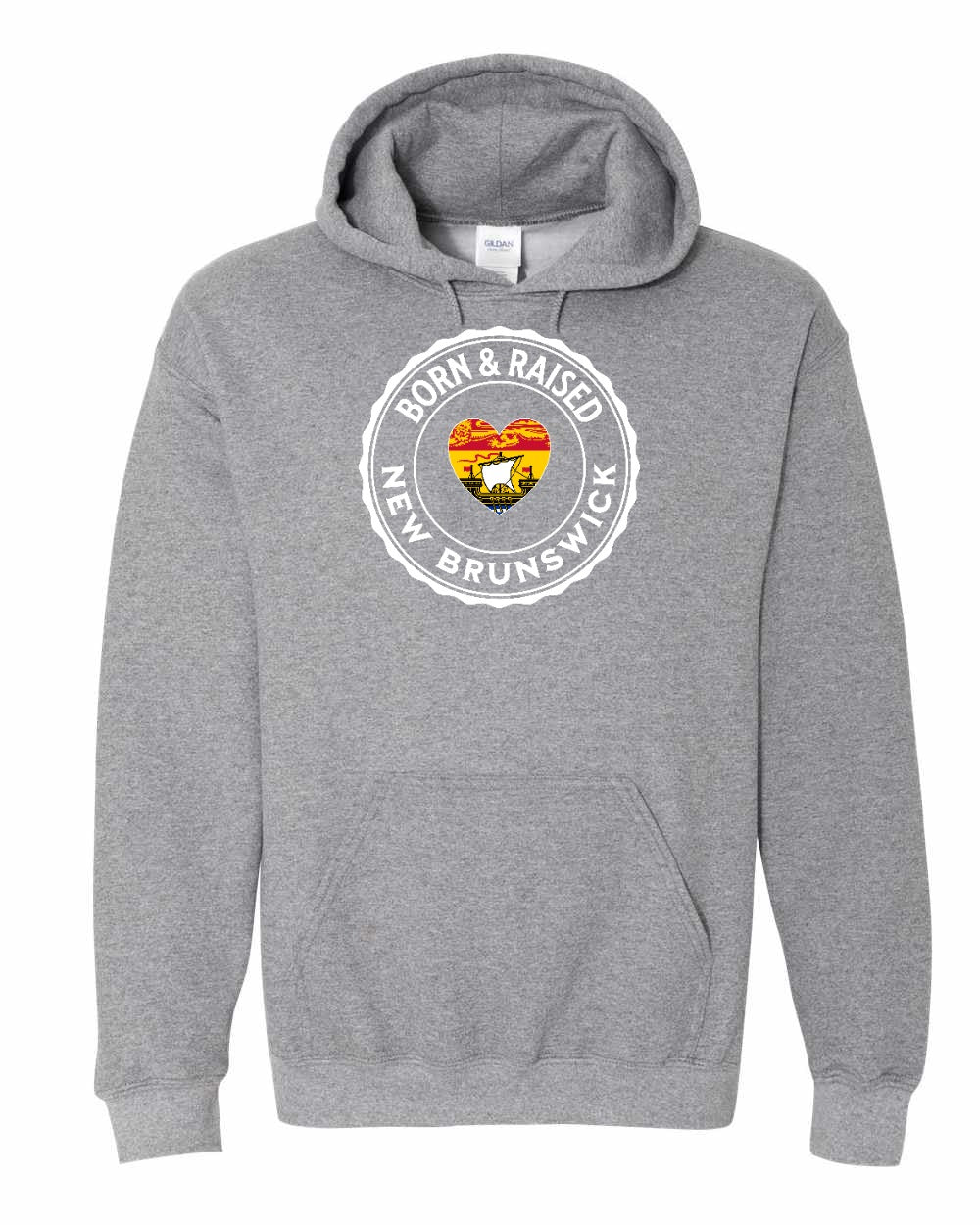 Born and Raised NB Heart Flag Pullover Hoodie - Unisex