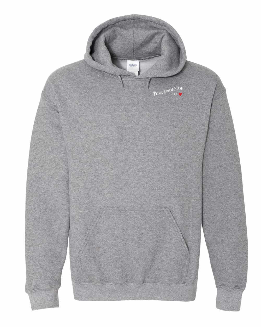 PEI Girl red heart Left Chest Pullover Hoodie - Unisex