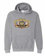 Newfoundland Thing Badge Full Front Pullover Hoodie in Graphite Heather