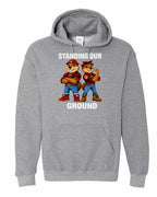 Standing Our Ground Full Front Pullover Hoodie in Graphite Heather