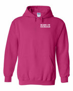 Made in PEI White Lettering Left Chest pullover hoodie - Unisex