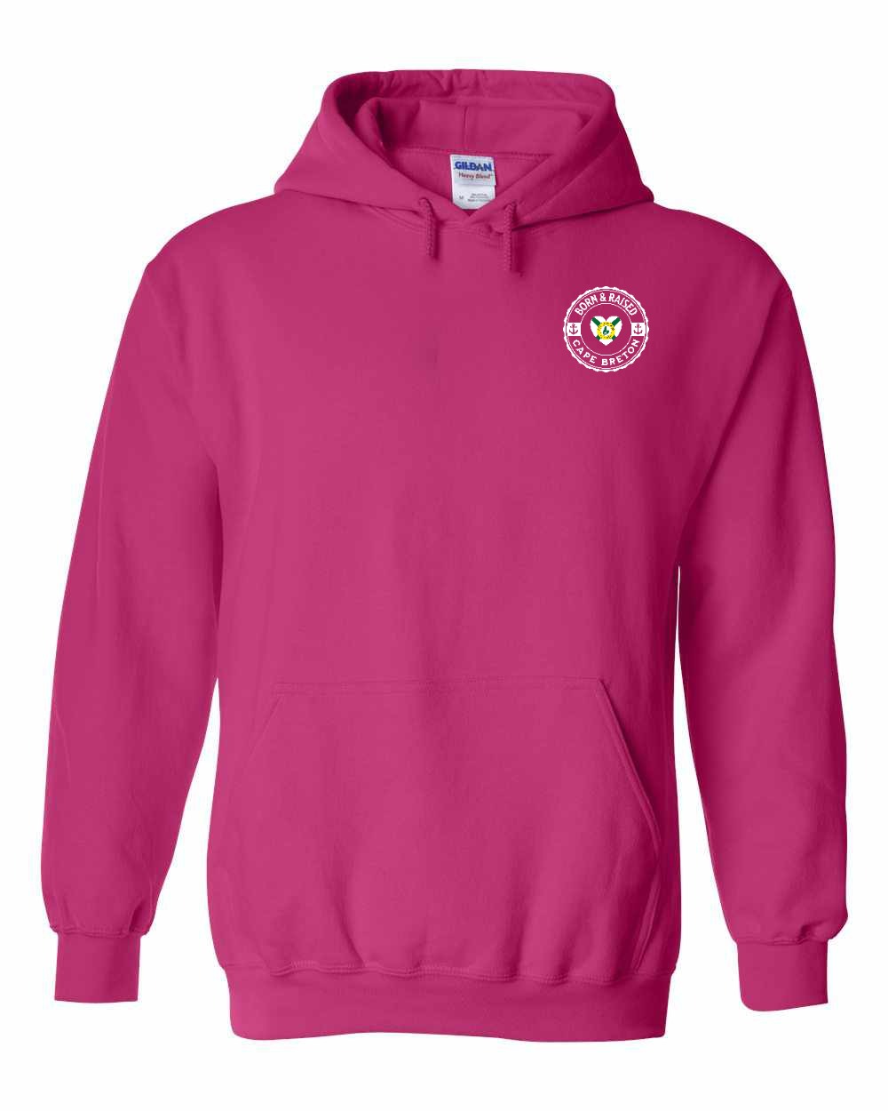 Born and Raised CB Heart Flag Left Chest & Back Pullover Hoodie - Unisex