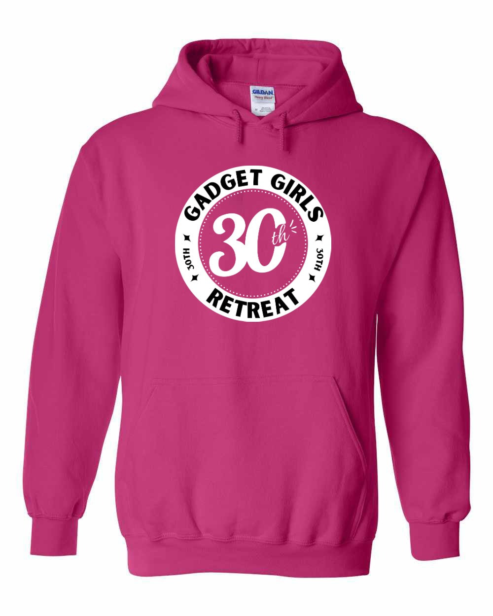 Gadget Girls 30th Retreat Pullover Hoodie White Logo