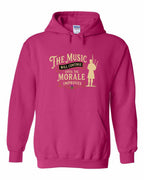 Muisic Will Continue Bagpipes Pullover Hoodie in Heliconia Pink