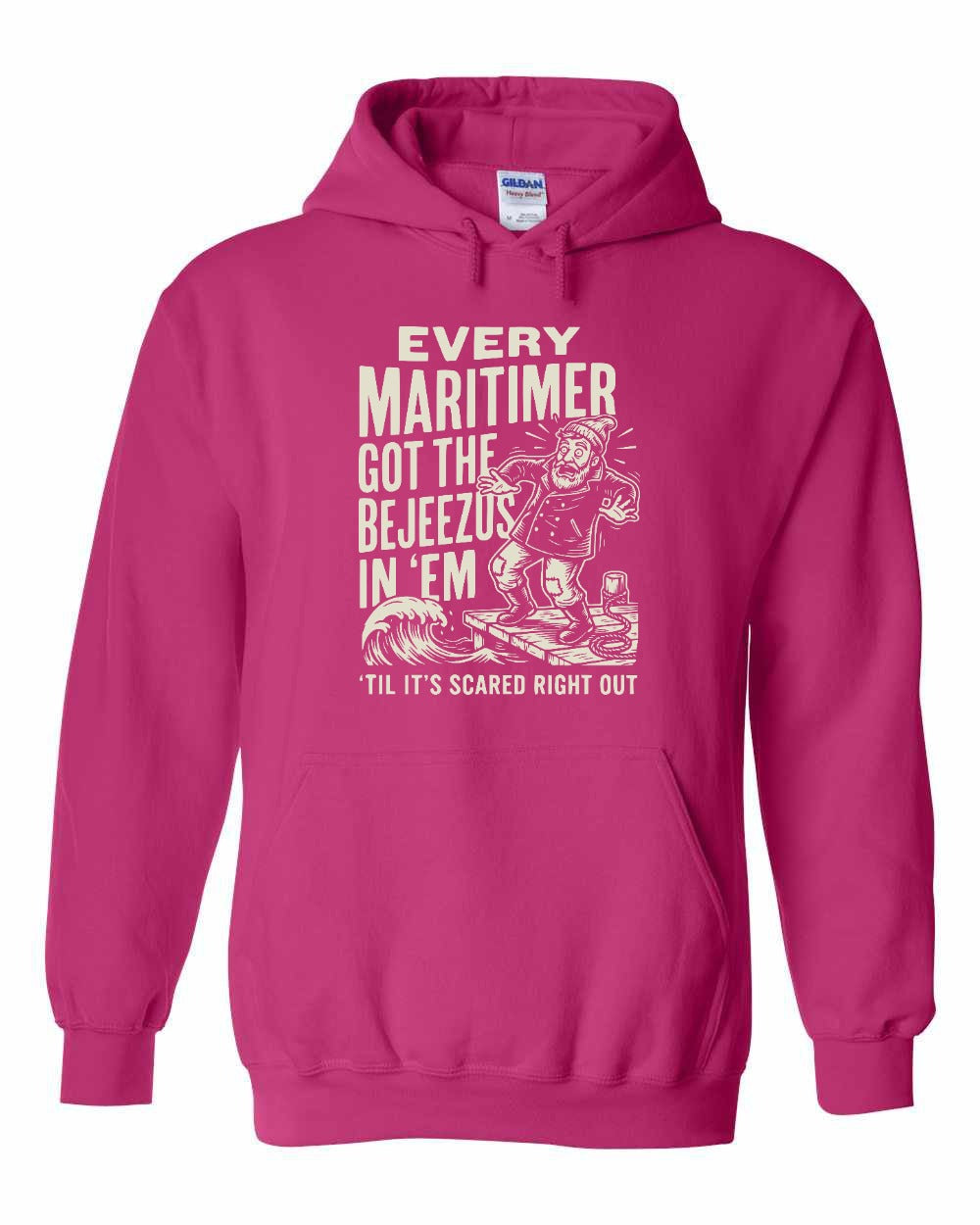 Bejezus Pullover Hoodie in Heliconia Pink