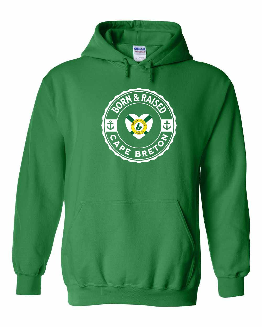 Born and Raised CB Heart Flag Pullover Hoodie - Unisex