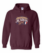 Newfoundland Acadian Girl Pullover Hoodie in Maroon