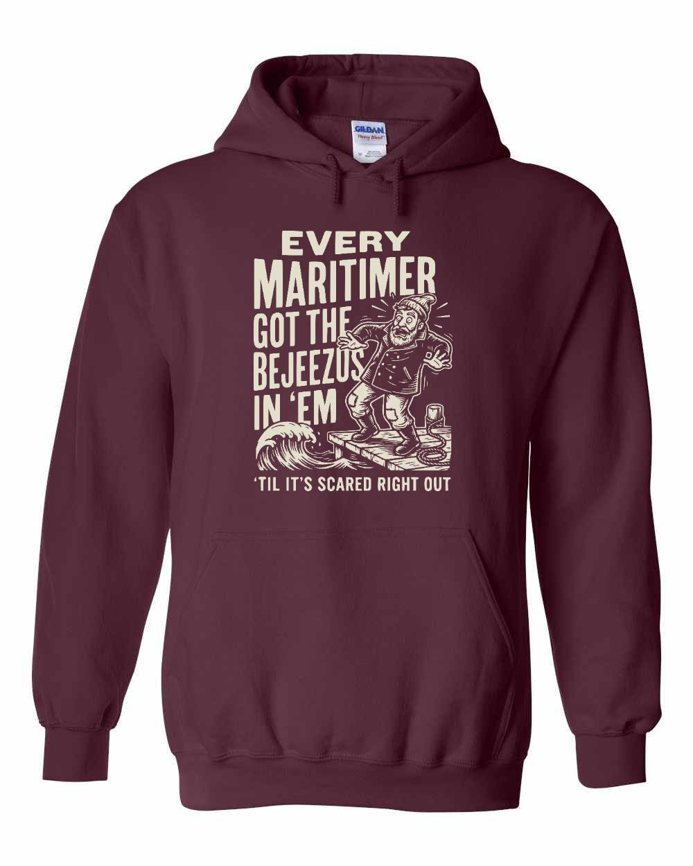 Bejezus Pullover Hoodie in Maroon
