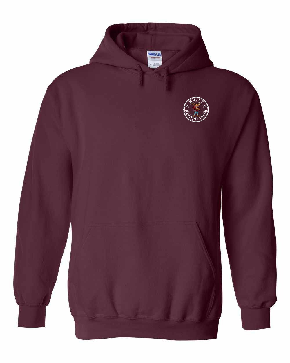 Built Maritime Tough Moose Left Chest & Back Pullover Hoodie - Unisex