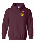Poked the Wrong Goose Left Chest and Back Pullover Hoodie in Maroon