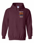 Standing Our Ground Left Chest and Back Pullover Hoodie in Maroon