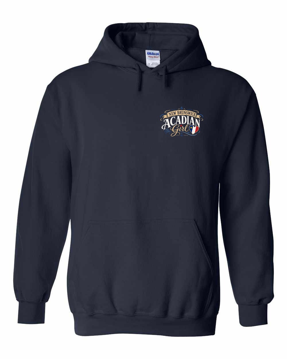 Nb Acadian Girl Left Chest Pullover Hoodie in Navy
