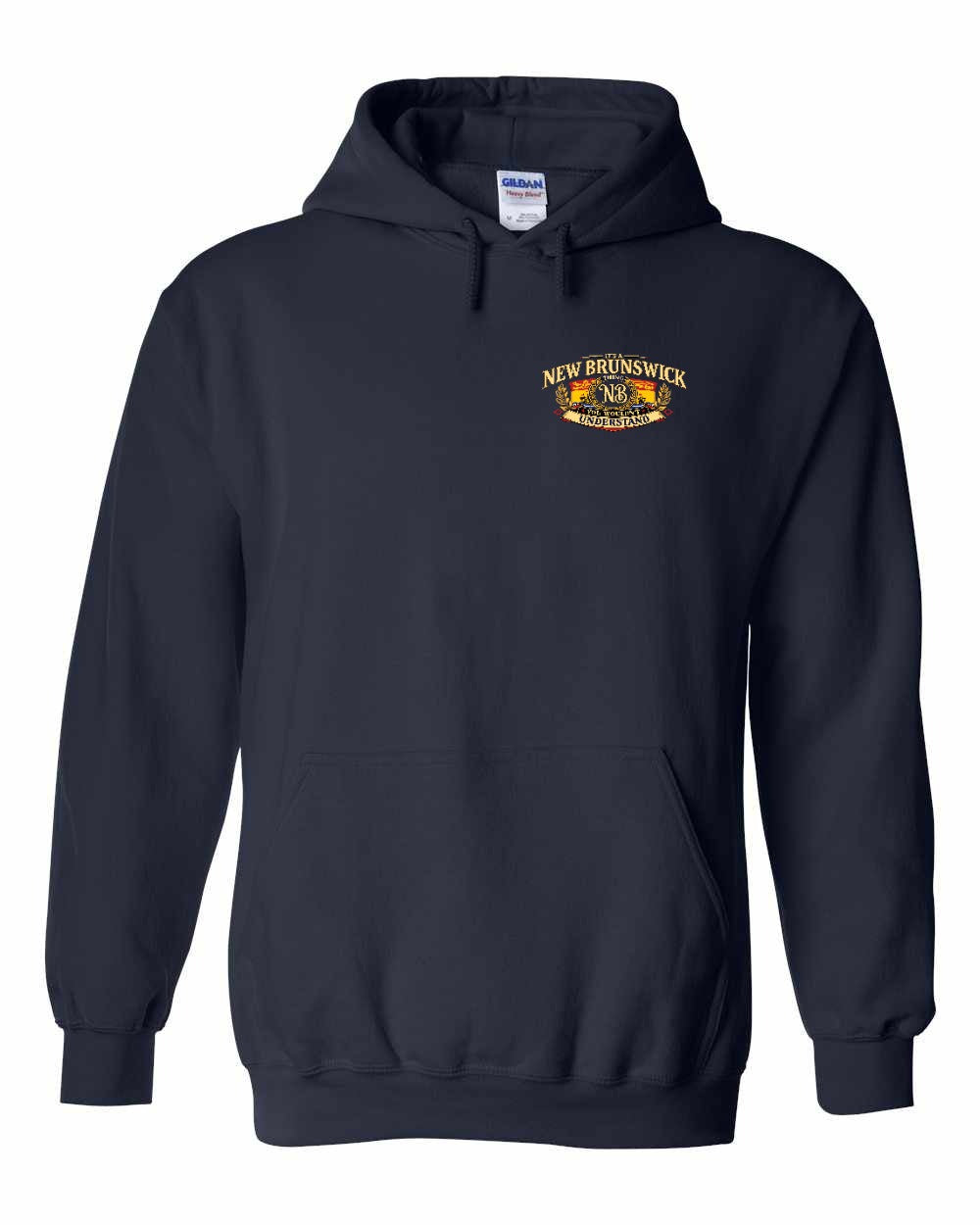 Nb Understand Left Chest and Back Pullover Hoodie in Navy