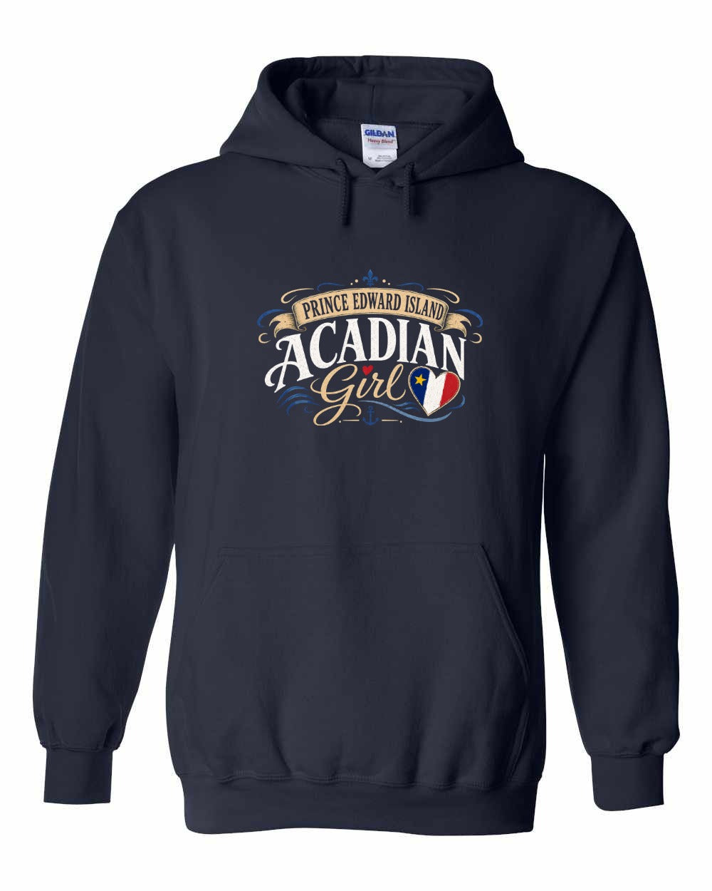 Pei Acadian Girl Pullover Hoodie in Navy