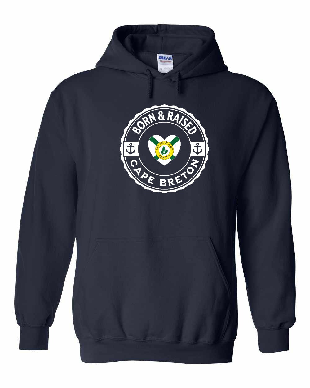 Born and Raised CB Heart Flag Pullover Hoodie - Unisex