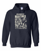 Bejezus Pullover Hoodie in Navy