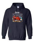 Sorry Im Crabby Pullover Hoodie in Navy