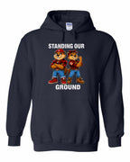 Standing Our Ground Full Front Pullover Hoodie in Navy