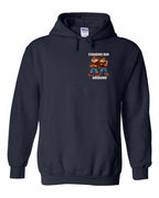 Standing Our Ground Left Chest and Back Pullover Hoodie in Navy