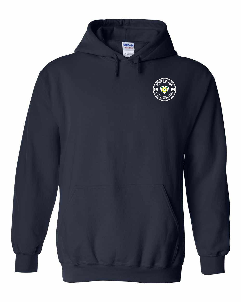 Born and Raised CB Heart Flag Left Chest Pullover Hoodie - Unisex